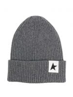 STAR/ BOYS KNIT COTTON-WOOL BLEND BEANIE HATGREY MELANGE