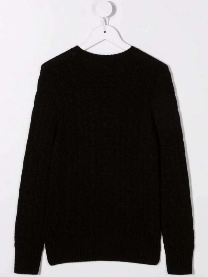 CABLE CN-TOPS-SWEATER BLACK