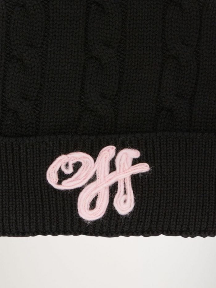 OFF CABLE BEANIE BLACK PINK