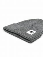 STAR/ BOYS KNIT COTTON-WOOL BLEND BEANIE HATGREY MELANGE