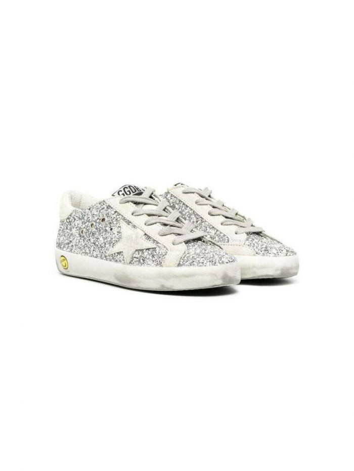 SUPER-STAR GLITTER UPPER SUEDE STAR AND HEELSILVER/ICE