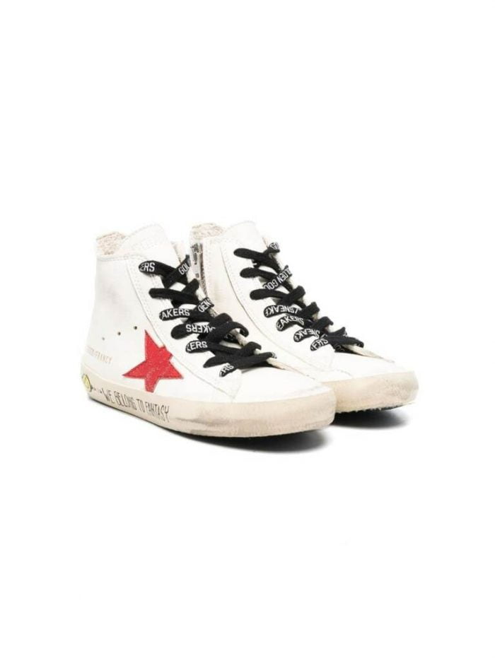 FRANCY NAPPA UPPER VINTAGE LAMINATED STAR LAMINATED LIST SIGNATURE FOXING WHITE/RED/GOLD