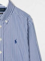 LS BD-SHIRT S-SPORT SHIRT 4655A NAVY/ WHITE