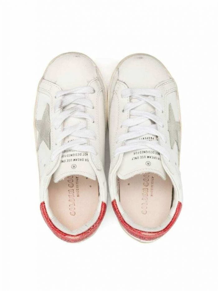SUPER-STAR LEATHER UPPER SUEDE STAR VINTAGE LAMINATED HEEL SIGNATURE FOXING WHITE/ICE/RED/ BLACK