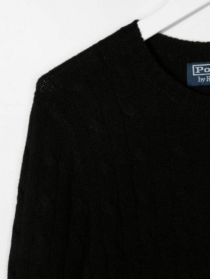 CABLE CN-TOPS-SWEATER BLACK