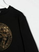 SWEATSHIRT FELPA STRASS MEDUSA NERO Oro